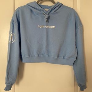 I am unwell cropped hoodie